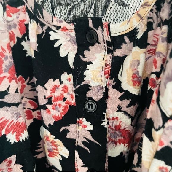 Target Brand Floral Black Lace Button Down Mini Dress Size XS - Picture 6 of 13